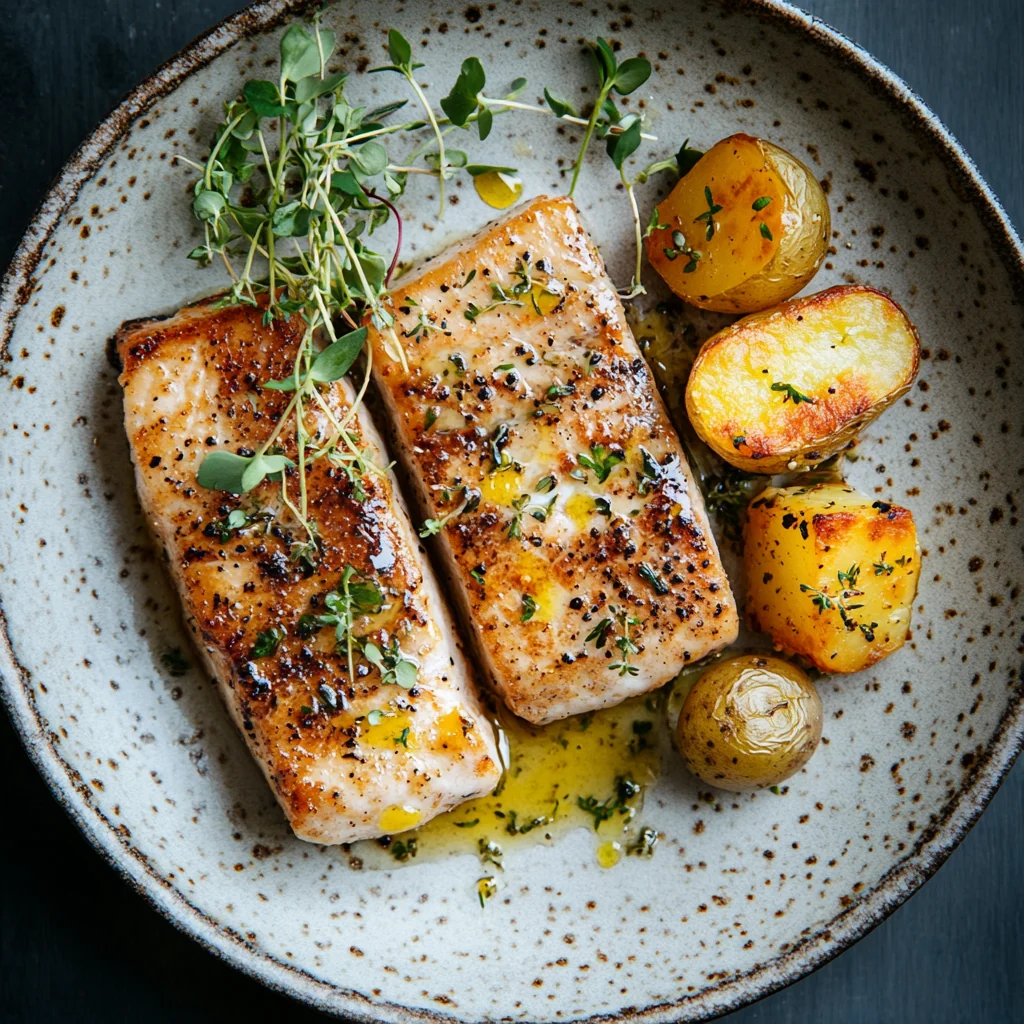 Baked Hake with Crunchy Herb Crust