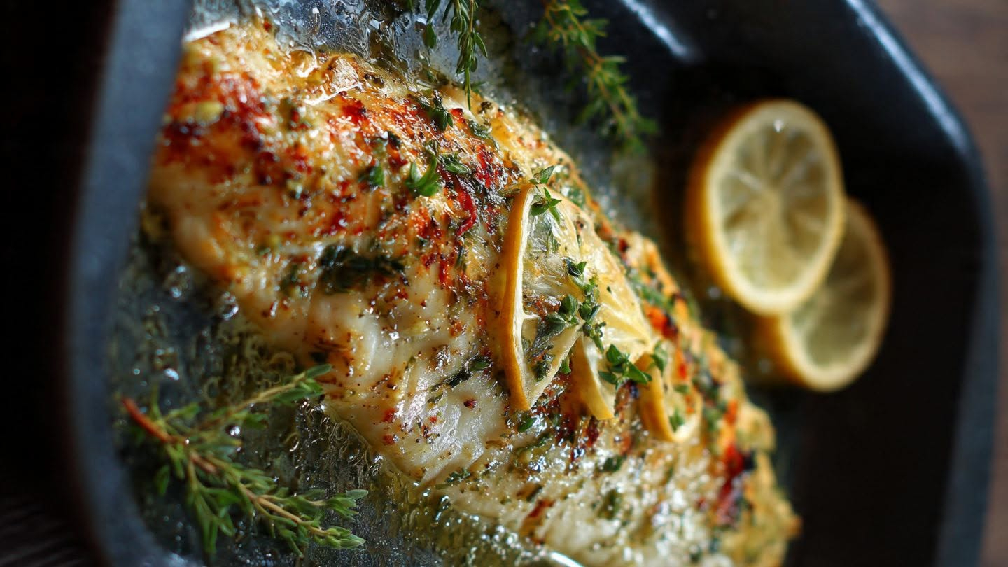 Grilled Hake with Lemon and Herbs